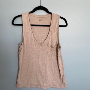 Madewell Sleeveless Whisper Tee with Pocket - Size S